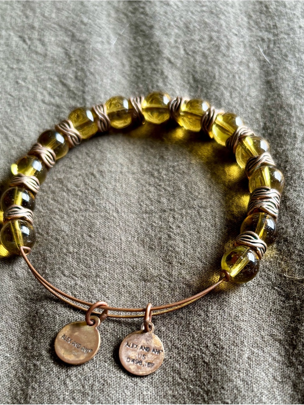 Alex and Ani Gold Beaded Energy Bracelet with Copper Accents